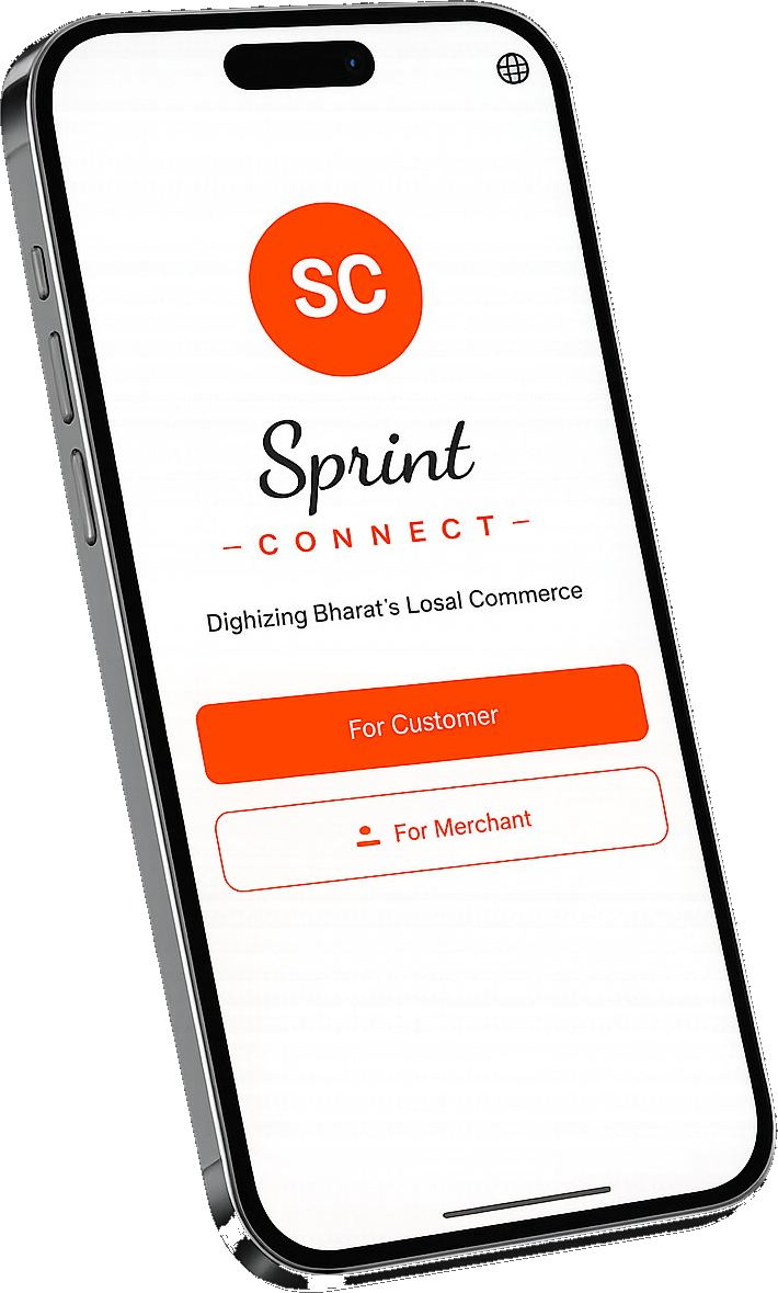 Sprint Connect app on a phone — choose For Customer or For Merchant