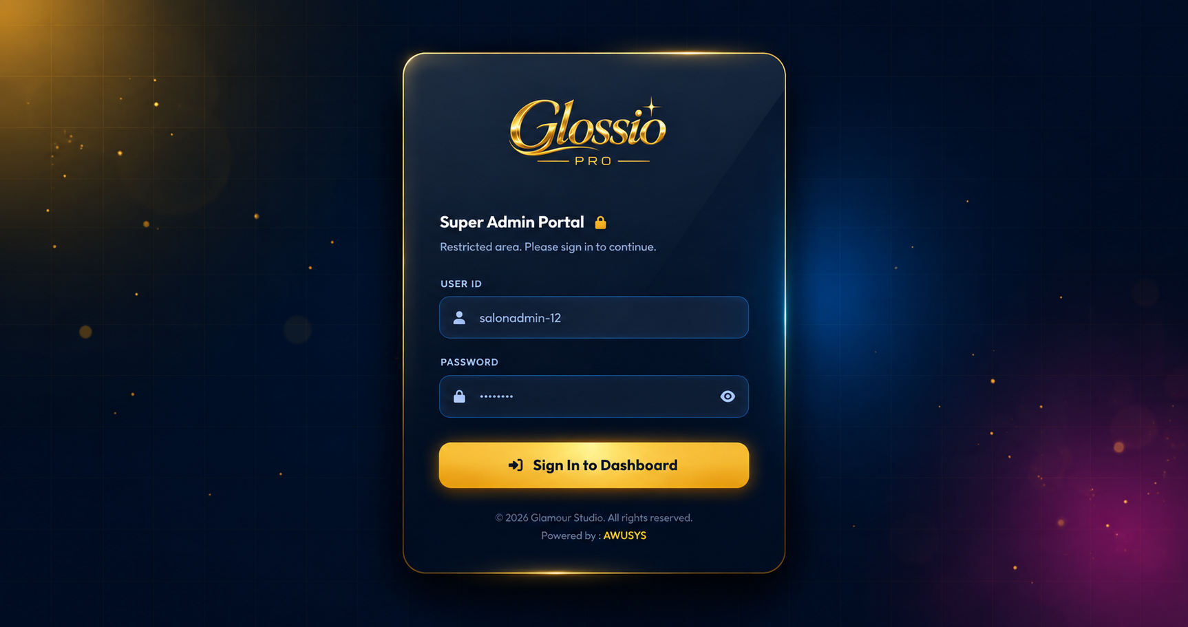 Glossio Pro – Premium Salon Management System screenshot