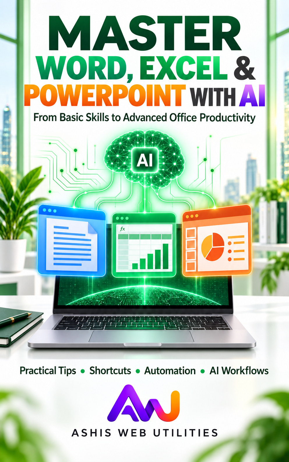 Cover of Master Word, Excel & PowerPoint with AI